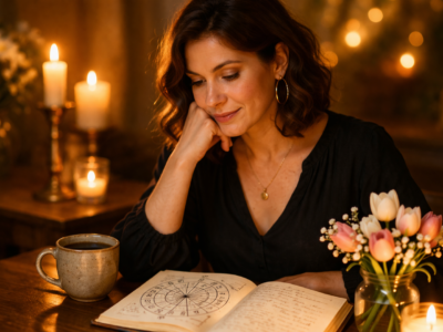 Taurus horoscope April 2026 love career and money forecast with bull zodiac symbol under a spring night sky