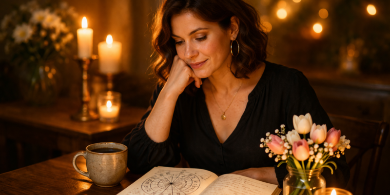 Taurus horoscope April 2026 love career and money forecast with bull zodiac symbol under a spring night sky