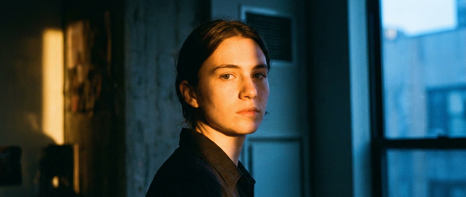 Why are Geminis so two-faced and fake — expressive person with a complex, shifting expression in dramatic split lighting, dual tones suggesting duality