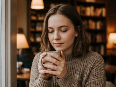 Why are Cancers so emotional and sensitive — Cancer zodiac woman looking thoughtfully out a rainy window with soft moody lighting
