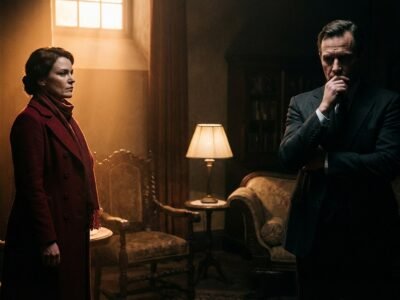 Aries vs Scorpio who would win a fight — two intense figures facing each other in dramatic contrast of fire and shadow, editorial astrology concept