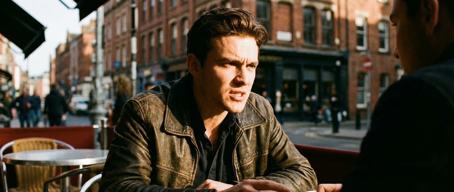 Why are Aries so aggressive and hot headed — fierce young man with intense expression mid-debate, dynamic dramatic lighting, passionate energy